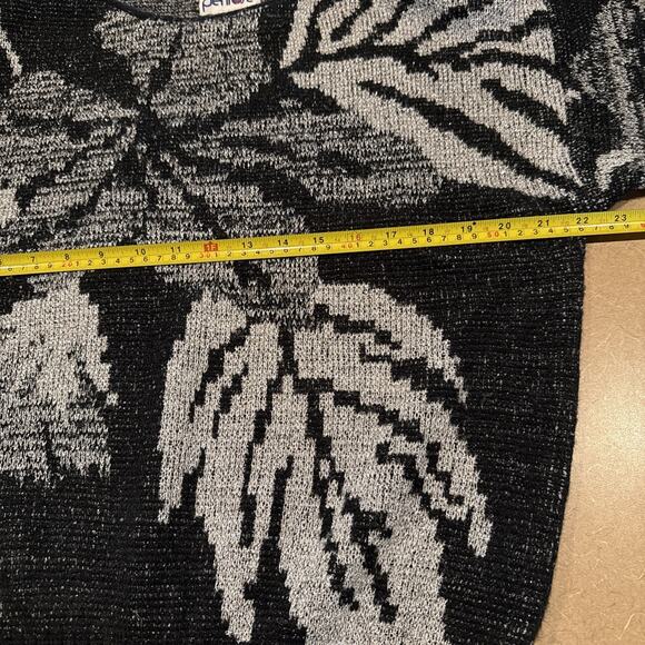 Vintage Penrose Sweater Womens Large Black Silver Grandma 80s Indie Sleaze Cozy - Picture 5 of 8